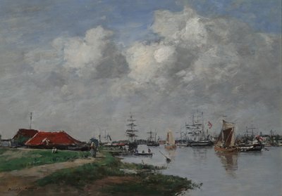 Der Escaut-Fluss in Antwerpen, ca. 1871-74 von Eugene Louis Boudin