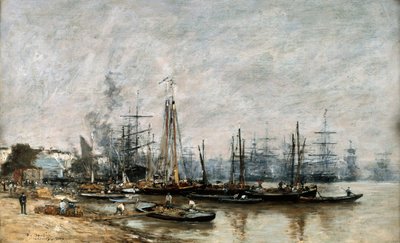 Der Hafen von Bordeaux, 1874 von Eugene Louis Boudin