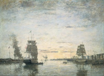 Eingang zum Hafen, Le Havre von Eugène Boudin