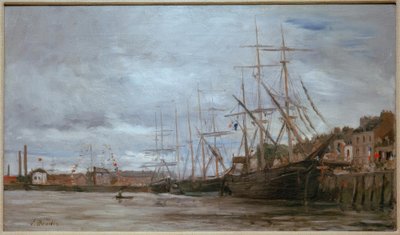 Hafen mit Segelschiffen von Eugene Louis Boudin
