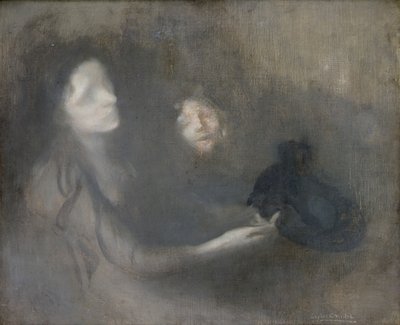 Frau mit Hut von Eugène Carrière