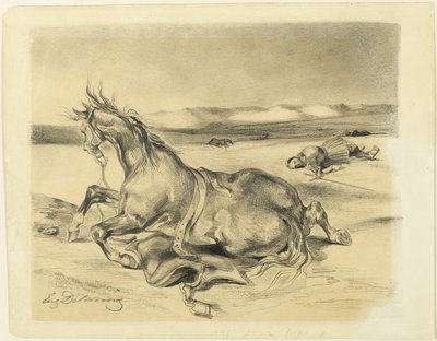 Gefallenes Pferd und toter Ritter von Eugène Delacroix