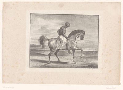 Mann zu Pferd in der Wüste von Eugène Delacroix