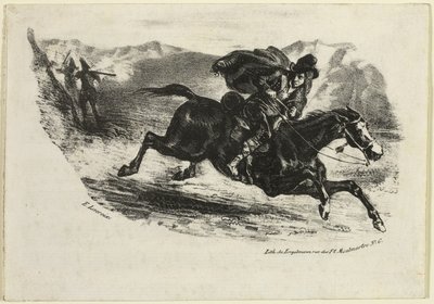 Die Flucht des Schmugglers von Eugène Delacroix