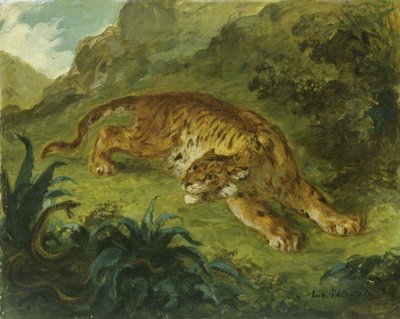 Tiger und Schlange von Eugène Delacroix