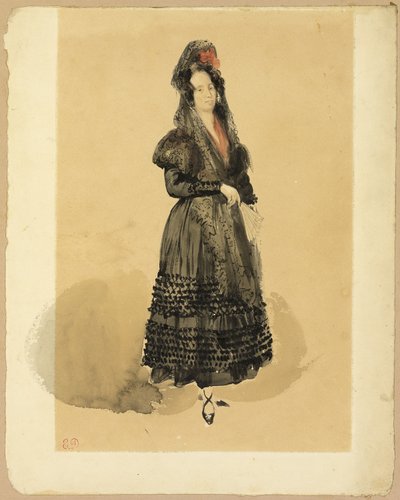 Junge spanische Dame im Manola-Kostüm von Eugène Delacroix