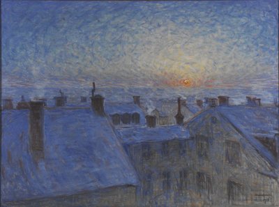 Sonnenaufgang über den Dächern von Stockholm, 1903 von Eugène Jansson