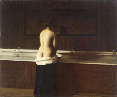 Junge Frau bei ihrer Toilette von Eugène Lomont