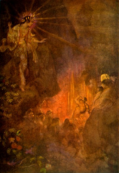 Uzume weckt die Neugier von Ama-terasu, 1912 von Evelyn Paul