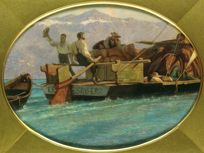 Gepäckboot auf dem Genfersee von F.L.D. Bocion