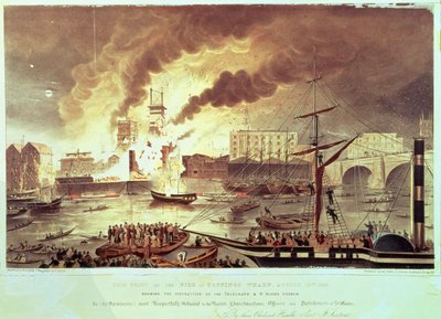Toppings Wharf Feuer, 1843 von F. Sexton