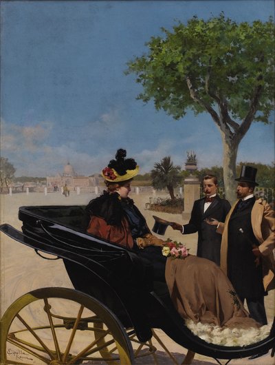 Ankunft in der Villa Borghese, 1878 von Fabio Cipolla