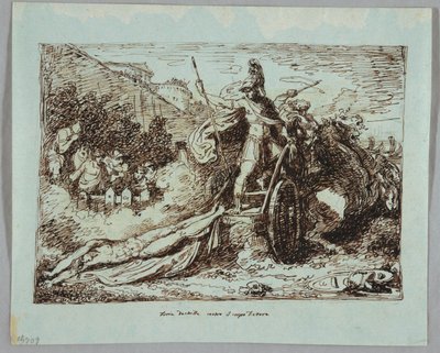 Achilles schleppt den Körper von Hector von Felice Giani