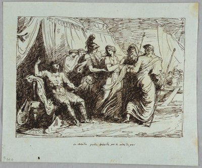 Achilles gibt Briseis nach von Felice Giani