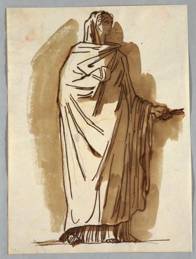 Antike Statue einer Priesterin von Felice Giani