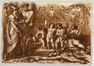 Minerva und ein geflügelter Gott von Felice Giani