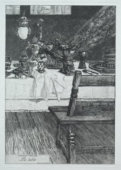 Der Tisch, nach H. Leys von Felix Bracquemond