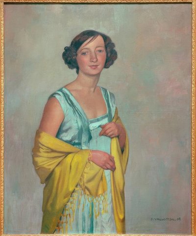 Damenbildnis mit gelbem Schal von Felix Edouard Vallotton