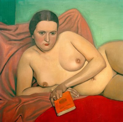 Nackte Frau mit Buch von Felix Edouard Vallotton