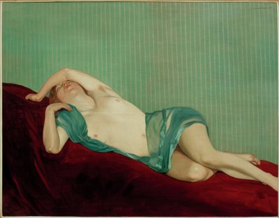 Akt mit grünem Schal von Felix Edouard Vallotton
