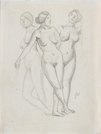 Drei Grazien, Studie von Felix Edouard Vallotton