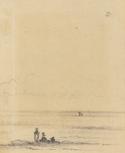Figuren an einem Ufer [verso] von Felix Hilaire Buhot