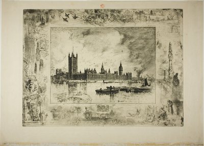 Palast von Westminster von Felix Hilaire Buhot