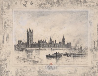 Palast von Westminster, 1884 von Felix Hilaire Buhot