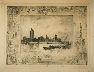 Westminster Palace, London von Felix Hilaire Buhot