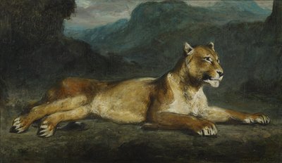 Liegende Löwin von Ferdinand Victor Eugene Delacroix
