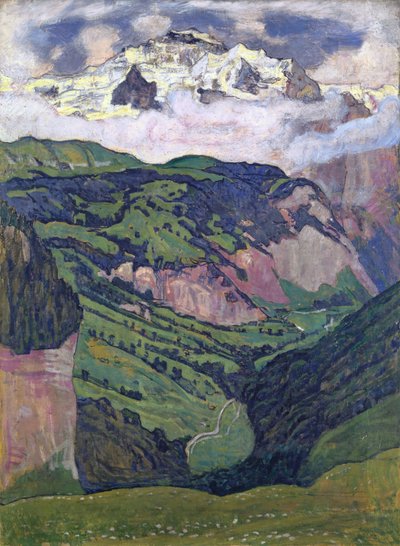 Die Jungfrau von Isenfluh aus gesehen, 1902 von Ferdinand Hodler