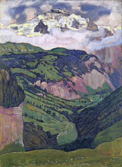 Die Jungfrau von Isenfluh aus gesehen, 1902 von Ferdinand Hodler