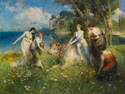 Europa und der Stier, 1910er von Ferdinand Leeke