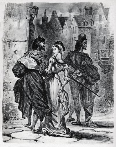 Faust, Gretchen und Mephistopheles von Ferdinand Victor Eugene Delacroix