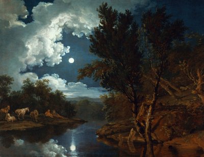 Flusslandschaft im Mondlicht von Ferdinand von Kobell