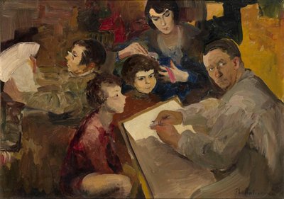 Selbstporträt mit Familie von Filipp Andreevic Maljavin