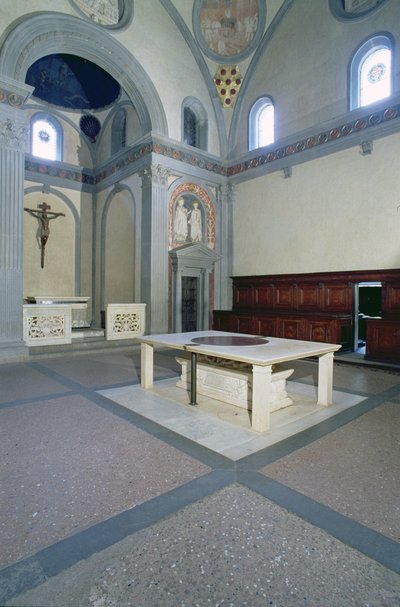 Ansicht des Innenraums, gebaut ca. 1420-29 von Filippo Brunelleschi