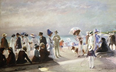 Strandszene; Szene de Plage von Firmin Marcelin Michelet