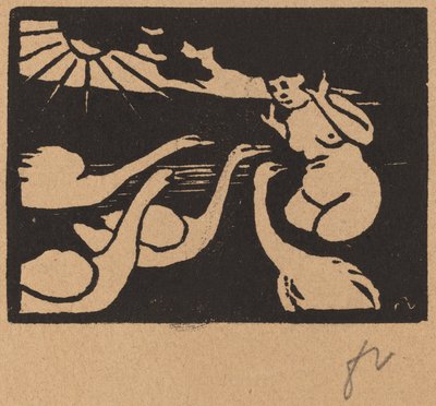 Badende mit Schwänen von Félix Vallotton