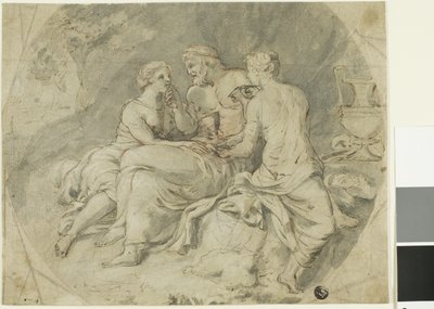 Lot und seine Töchter von Follower of Charles Le Brun