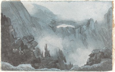 Bergszene mit Felsen von Follower of John Sell Cotman