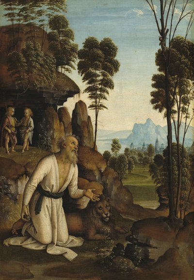 Heiliger Hieronymus in der Wildnis von Follower of Pietro Perugino