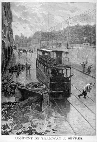Straßenbahnunfall, Sèvres, Paris, 1897 von Fortuné Méaulle