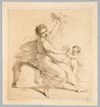 Flora, mit einem Jungen von Francesco Bartolozzi