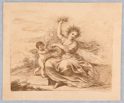 Flora mit einem Cupido von Francesco Bartolozzi