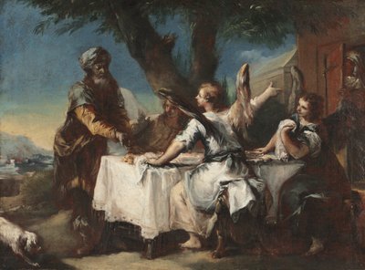Abraham begrüßt die drei Engel, 1750er von Francesco Guardi