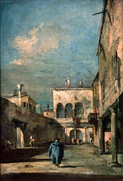 Venezianischer Innenhof, 1770er Jahre von Francesco Guardi
