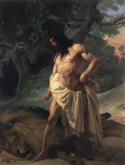 Samson erschlägt den Löwen von Francesco Hayez