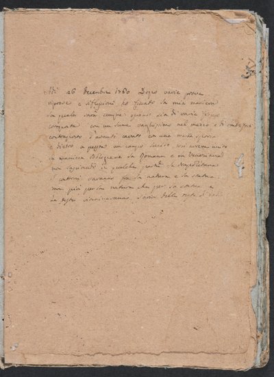 Verona-Skizzenbuch: Inschrift Seite 1 von Francesco Lorenzi