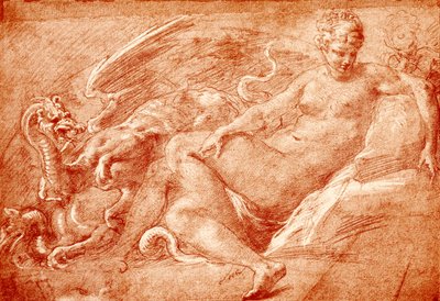 Studie zu Ceres auf dem Drachenwagen von Francesco Primaticcio